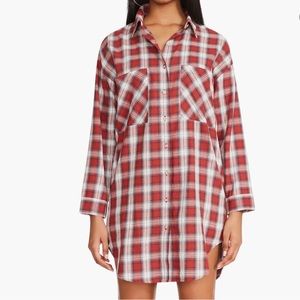 BB DAKOTA STEVE MADDEN Country Doll Long Sleeve Plaid Shirtdress NWT SIZE XS